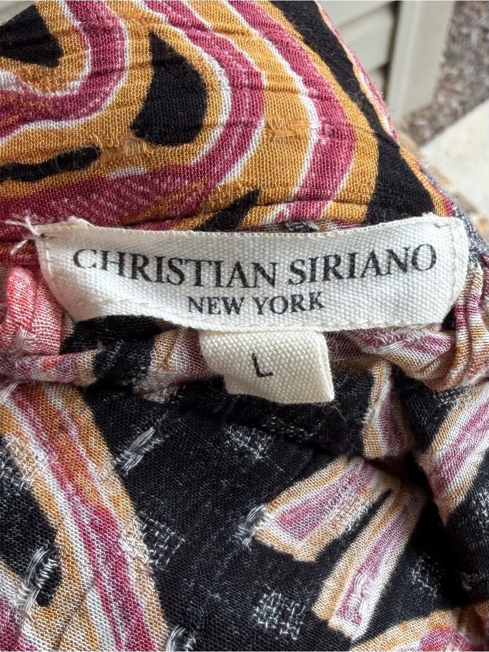 •Christian Siriano• Bohemian Floral Peasant Top - Size Large - Picture 2 of 8